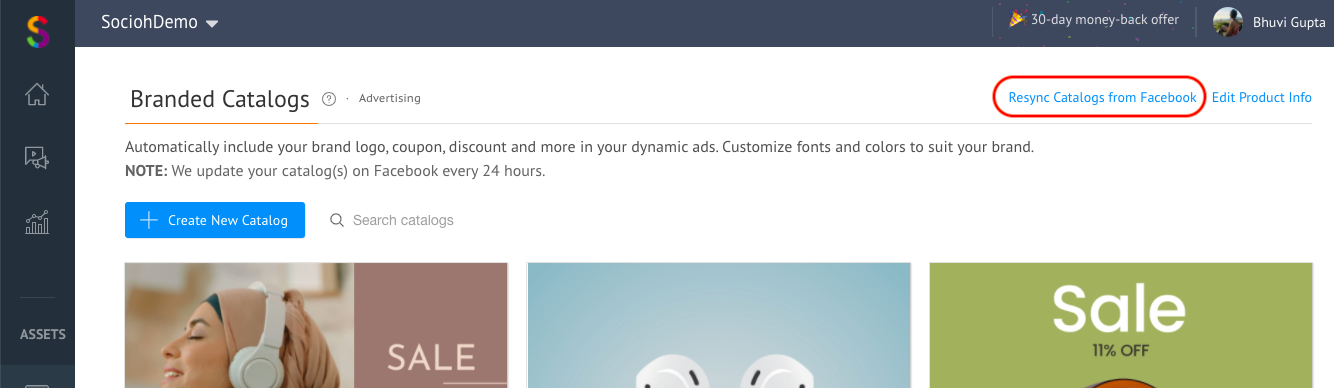 Import changes to your catalog from Facebook into Socioh