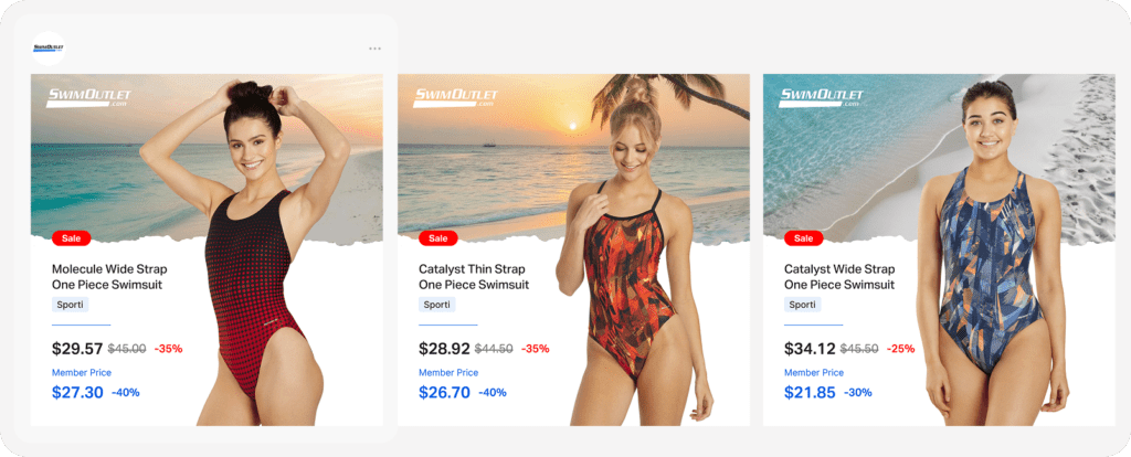 Sale DPA ad created for Swim Outlet by Socioh